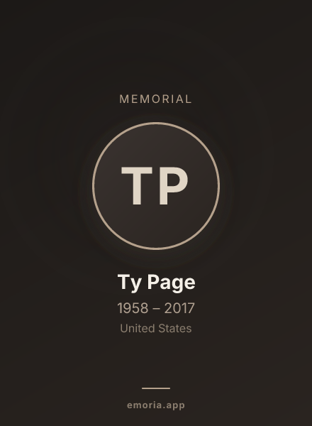 Memorial portrait of Ty Page