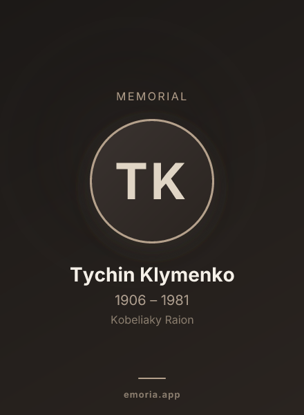 Memorial portrait of Tychin Klymenko