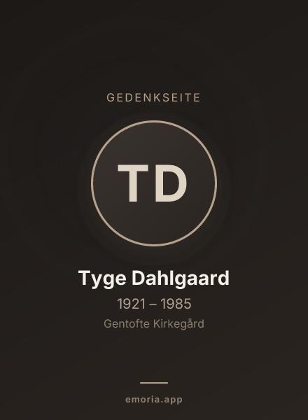 Gedenkportrait von Tyge Dahlgaard