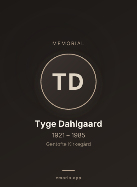 Memorial portrait of Tyge Dahlgaard