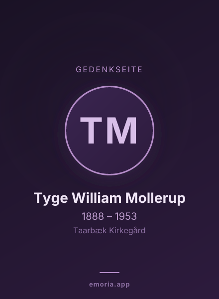Gedenkportrait von Tyge William Mollerup