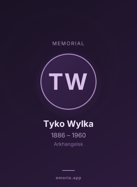 Memorial portrait of Tyko Wylka