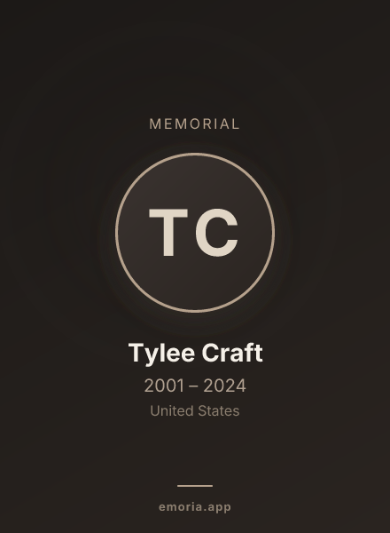 Memorial portrait of Tylee Craft
