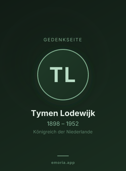 Gedenkportrait von Tymen Lodewijk