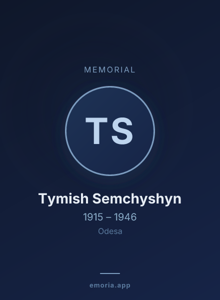Memorial portrait of Tymish Semchyshyn