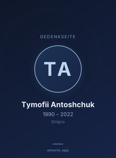 Gedenkportrait von Tymofii Antoshchuk