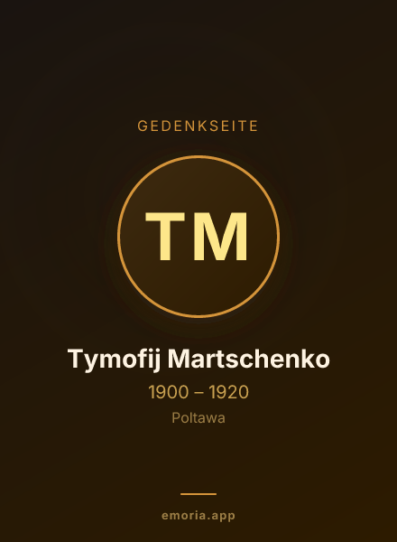 Gedenkportrait von Tymofij Martschenko