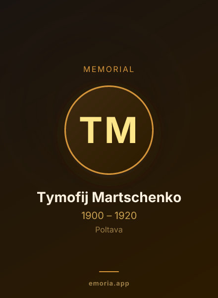 Memorial portrait of Tymofij Martschenko