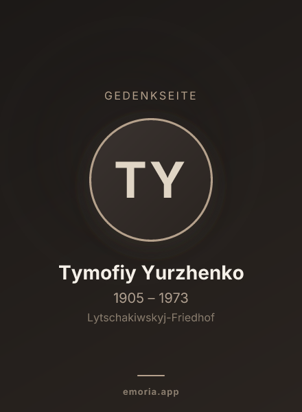 Gedenkportrait von Tymofiy Yurzhenko