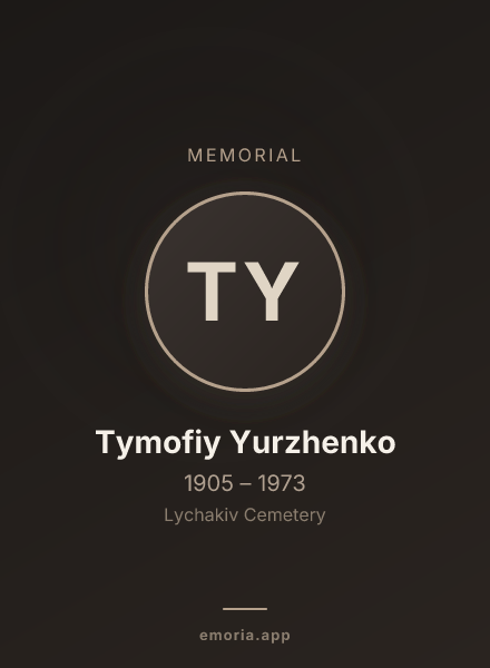 Memorial portrait of Tymofiy Yurzhenko