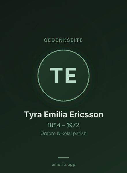 Gedenkportrait von Tyra Emilia Ericsson