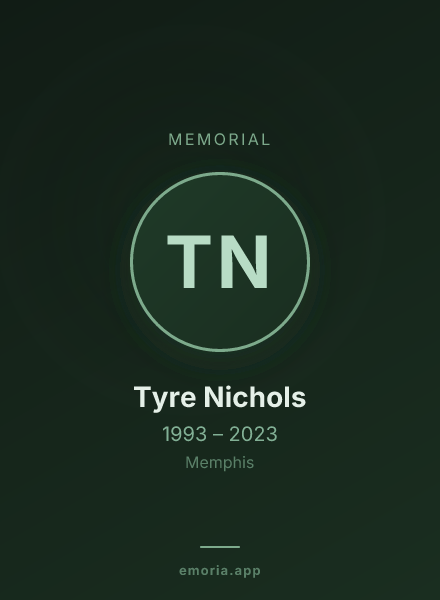 Memorial portrait of Tyre Nichols