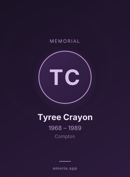 Memorial portrait of Tyree Crayon