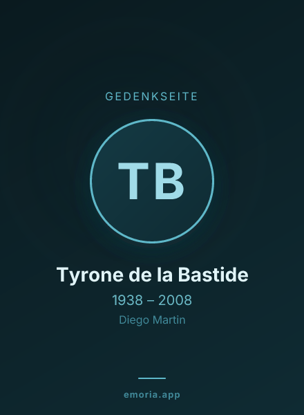 Gedenkportrait von Tyrone de la Bastide