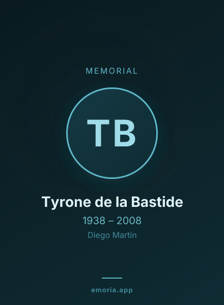 Memorial portrait of Tyrone de la Bastide