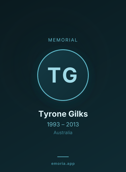 Memorial portrait of Tyrone Gilks
