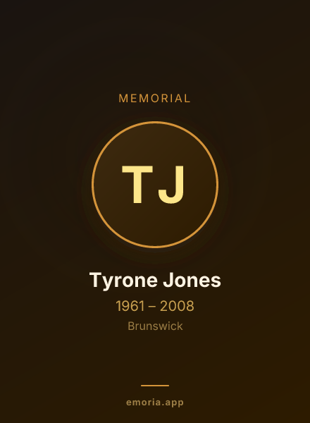 Memorial portrait of Tyrone Jones