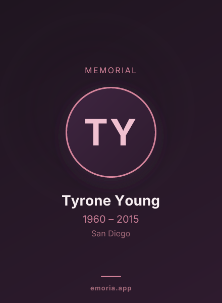 Memorial portrait of Tyrone Young
