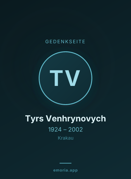 Gedenkportrait von Tyrs Venhrynovych