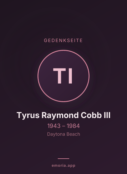 Gedenkportrait von Tyrus Raymond Cobb III