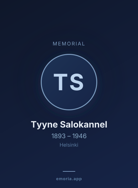 Memorial portrait of Tyyne Salokannel