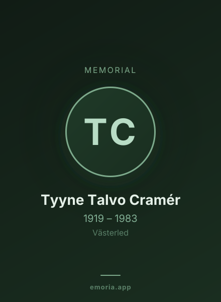 Memorial portrait of Tyyne Talvo Cramér