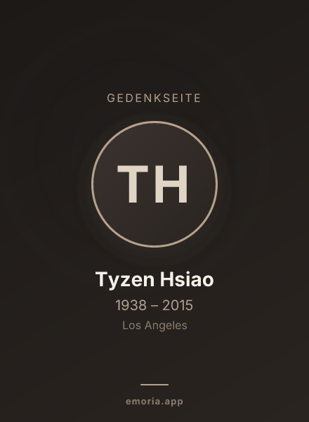 Gedenkportrait von Tyzen Hsiao