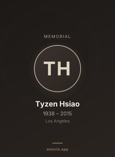 Memorial portrait of Tyzen Hsiao