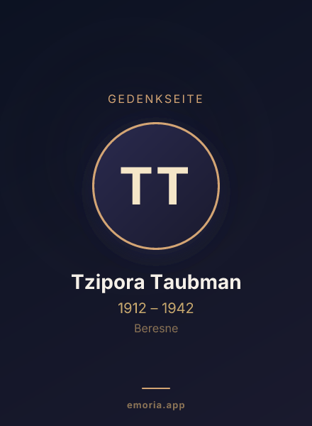 Gedenkportrait von Tzipora Taubman