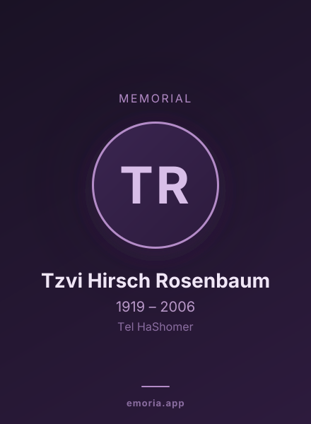 Memorial portrait of Tzvi Hirsch Rosenbaum