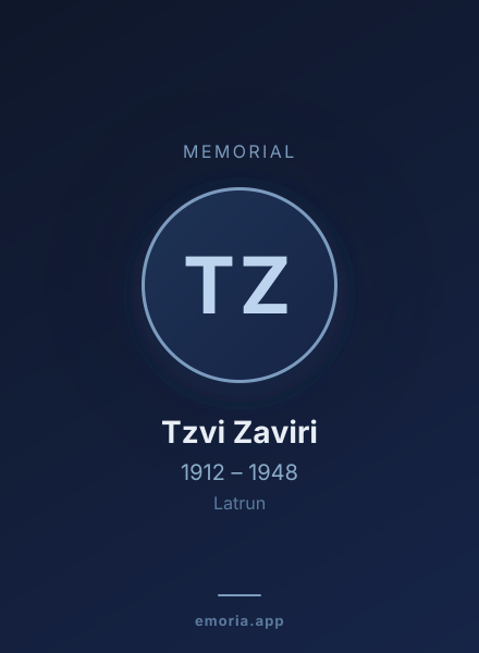 Memorial portrait of Tzvi Zaviri