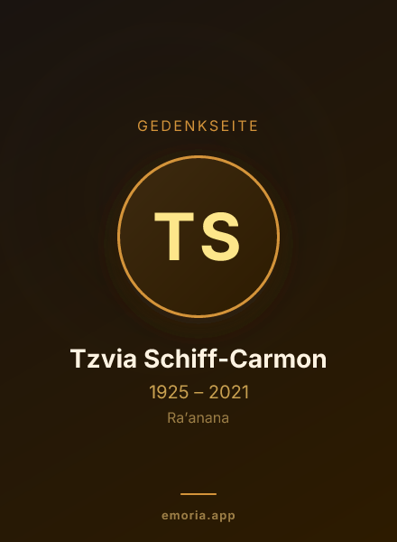 Gedenkportrait von Tzvia Schiff-Carmon