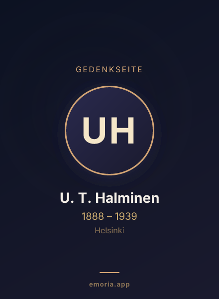 Gedenkportrait von U. T. Halminen