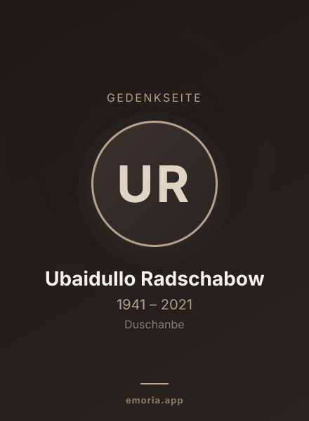 Gedenkportrait von Ubaidullo Radschabow