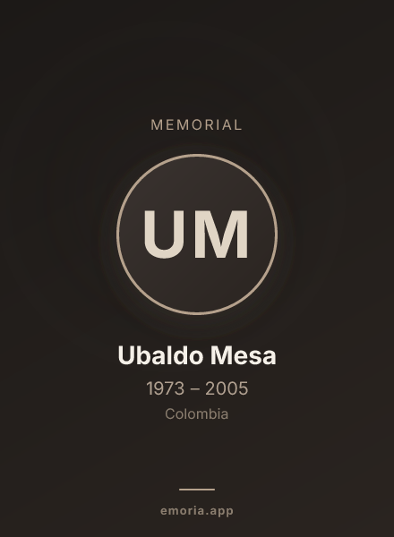 Memorial portrait of Ubaldo Mesa