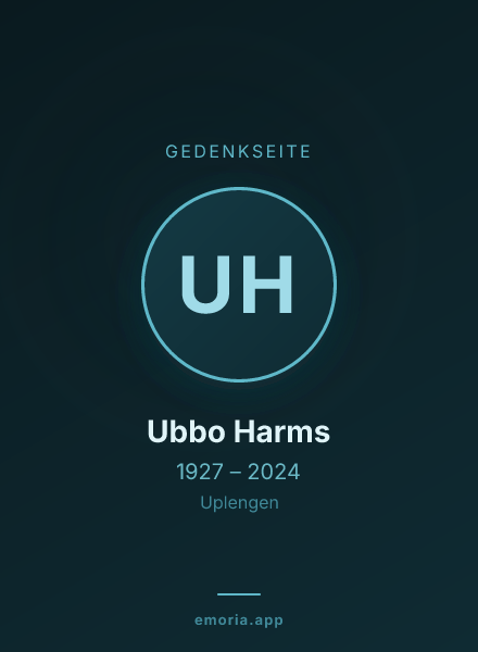 Gedenkportrait von Ubbo Harms