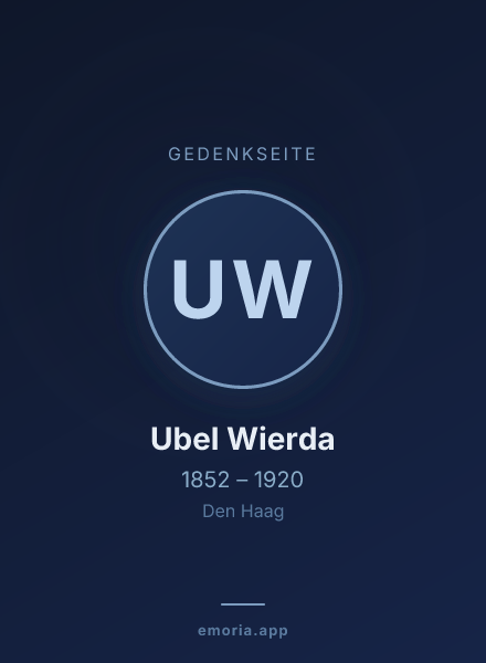 Gedenkportrait von Ubel Wierda