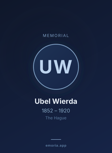 Memorial portrait of Ubel Wierda