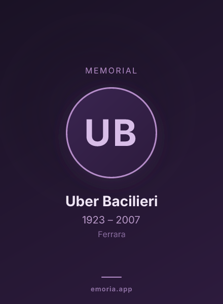 Memorial portrait of Uber Bacilieri