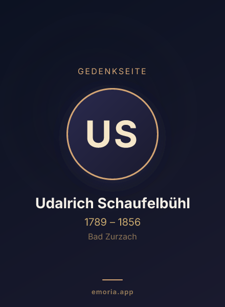 Gedenkportrait von Udalrich Schaufelbühl