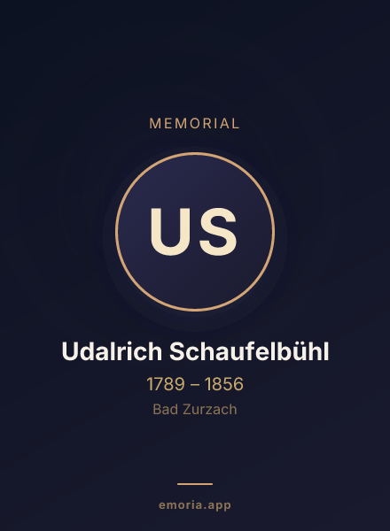 Memorial portrait of Udalrich Schaufelbühl
