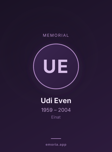 Memorial portrait of Udi Even