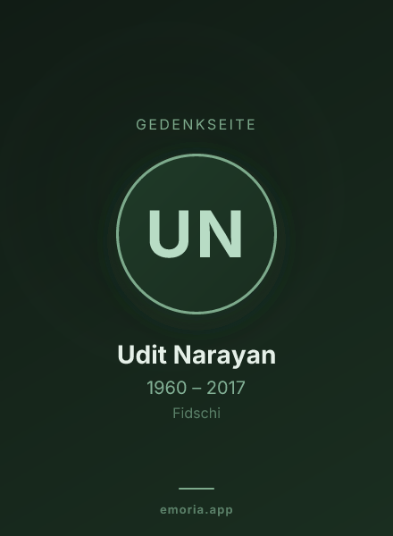 Gedenkportrait von Udit Narayan