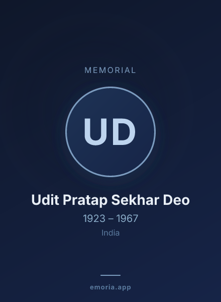 Memorial portrait of Udit Pratap Sekhar Deo