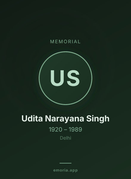 Memorial portrait of Udita Narayana Singh