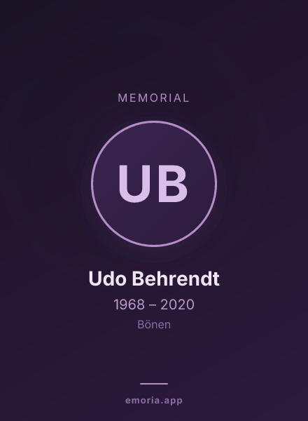 Memorial portrait of Udo Behrendt
