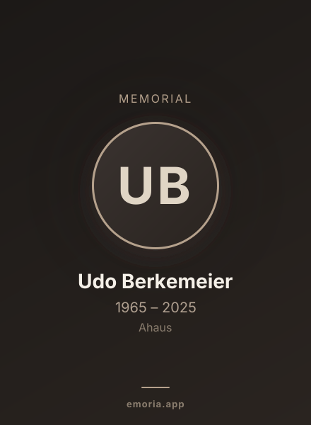 Memorial portrait of Udo Berkemeier
