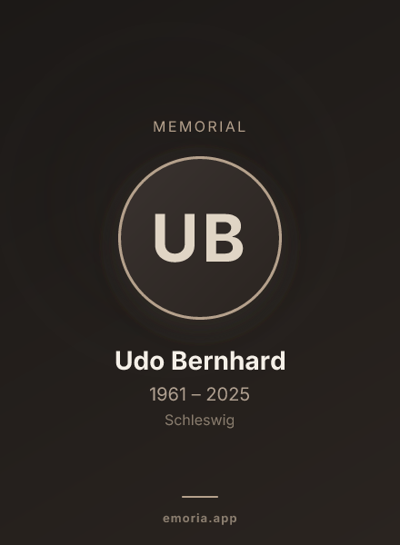 Memorial portrait of Udo Bernhard