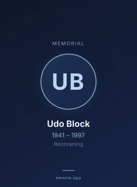 Memorial portrait of Udo Block