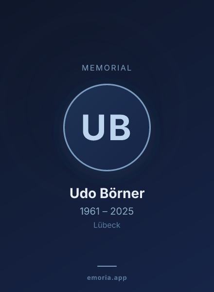 Memorial portrait of Udo Börner